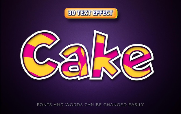 Style d'effet de texte modifiable 3d de pâtisserie de gâteau