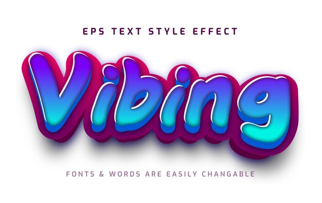 Style d'effet de texte modifiable 3d vibrant