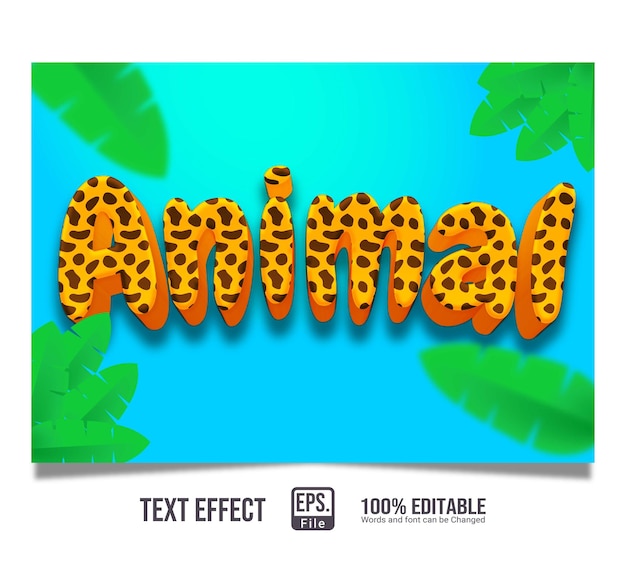 Style d'effet de texte modifiable animal