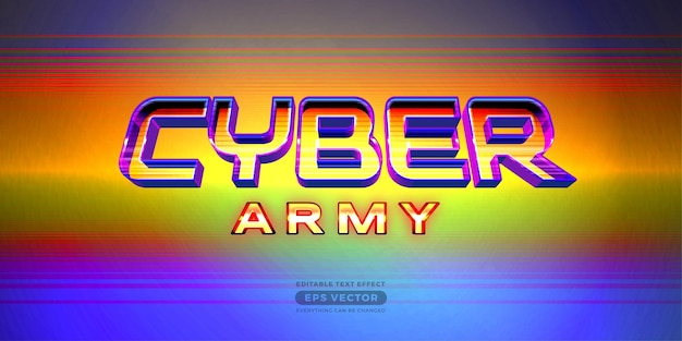 Style d'effet de texte modifiable de l'armée cybernétique