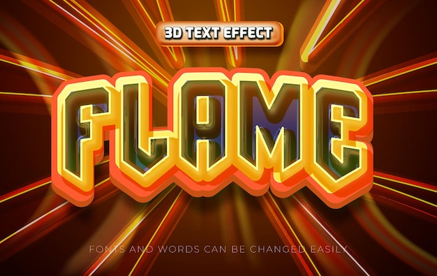 Style d'effet de texte modifiable flamme 3d