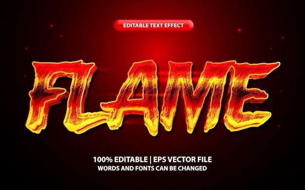 Style d'effet de texte modifiable de flamme