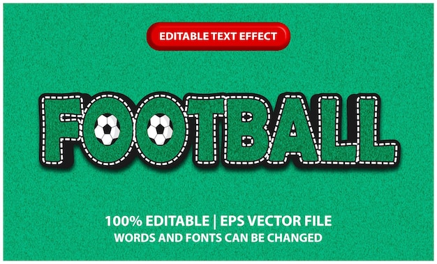 Style D'effet De Texte Modifiable De Football