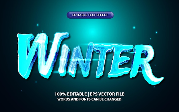 Style D'effet De Texte Modifiable D'hiver