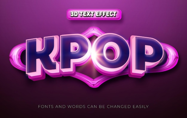 Style D'effet De Texte Modifiable Kpop 3d