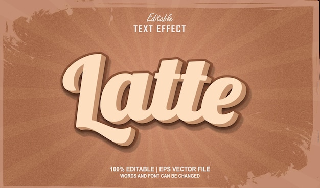 Style D'effet De Texte Modifiable Latte