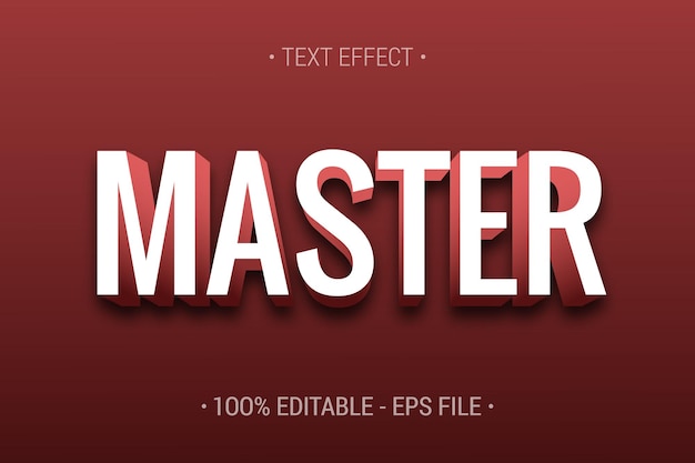 Style D'effet De Texte Modifiable Maître 3d Vecteur Premium