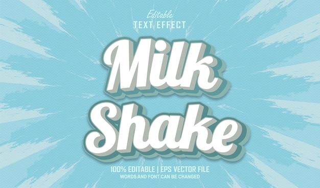 Style D'effet De Texte Modifiable Milk Shake