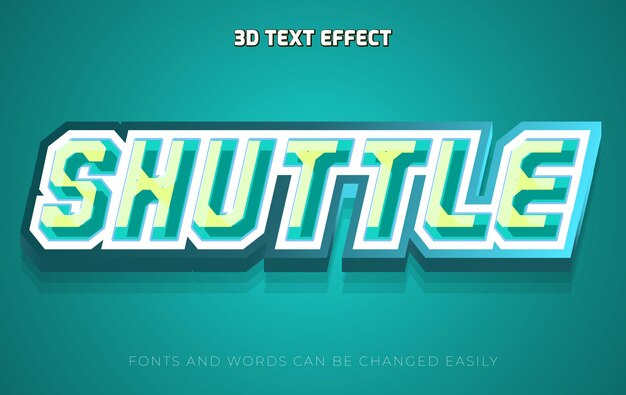 Le style d'effet de texte modifiable de la navette 3D