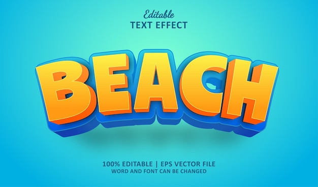 Style D'effet De Texte Modifiable De Plage