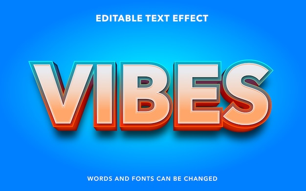 style d'effet de texte modifiable de texte vibes
