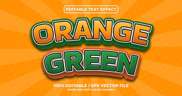 Style D'effet De Texte Vert Orange