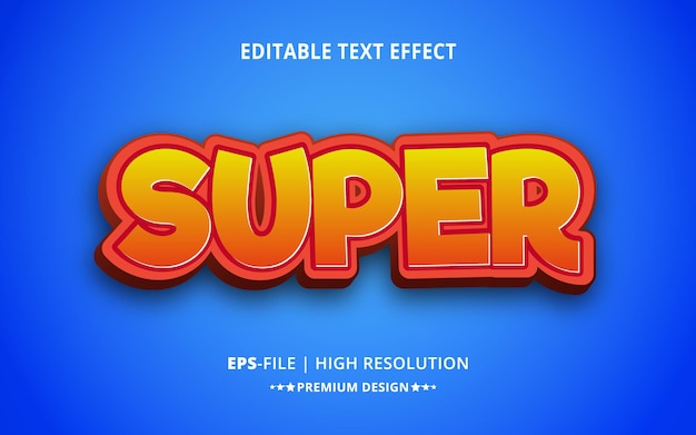 Vecteur style d'effets de texte modifiable super 3d créatif