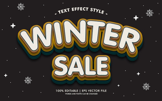 Style Des Effets De Texte De Vente D'hiver