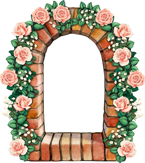 Style Européen D'arc De Brique D'aquarelle