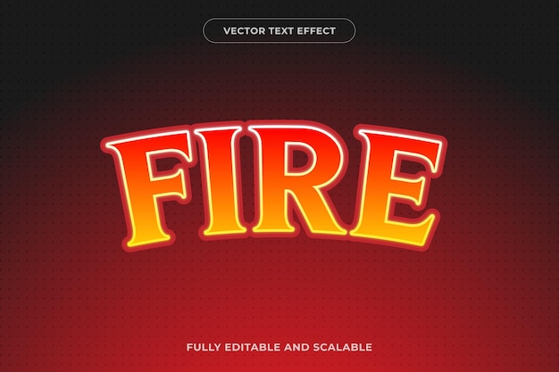 Vecteur style de feu à effet de texte modifiable