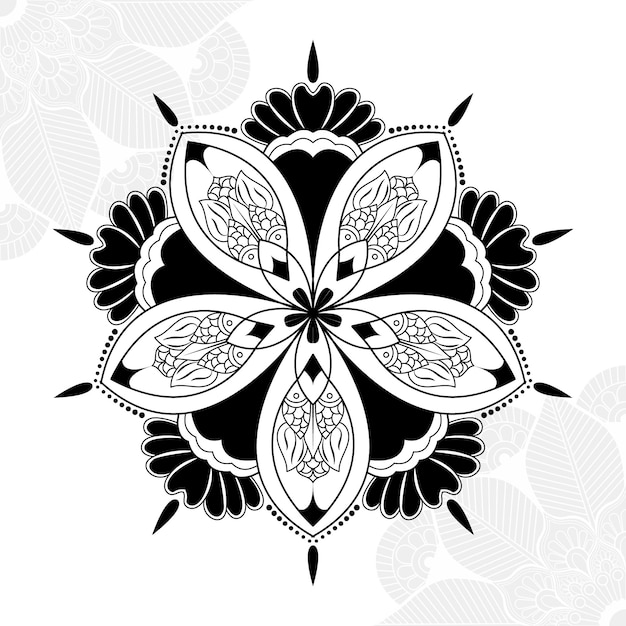 Style floral dessiné à la main fond de mandala art cadre magnifique