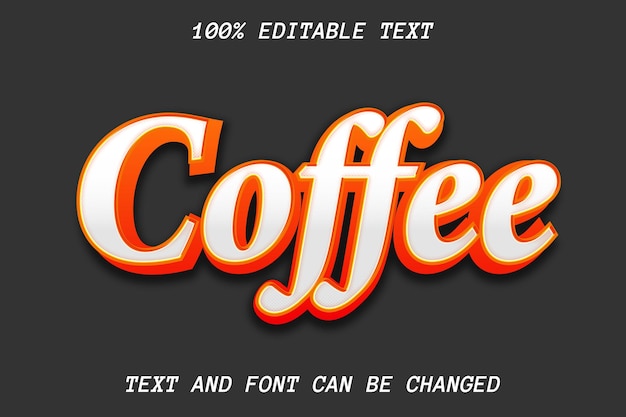 Style De Gaufrage à Effet De Texte Modifiable De Café