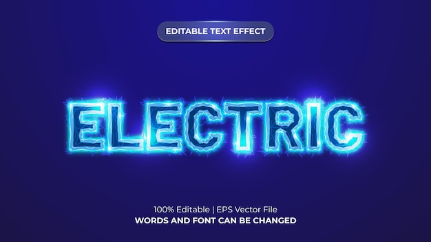 Vecteur style graphique d'effet de texte de style moderne de foudre électrique