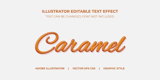 Style Graphique D'illustrateur D'effet De Texte Vectoriel Caramel Liquide