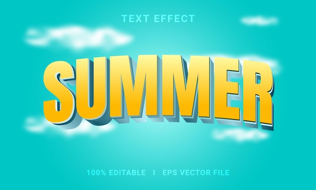 Style graphique vectoriel d'effet de texte modifiable été 3d