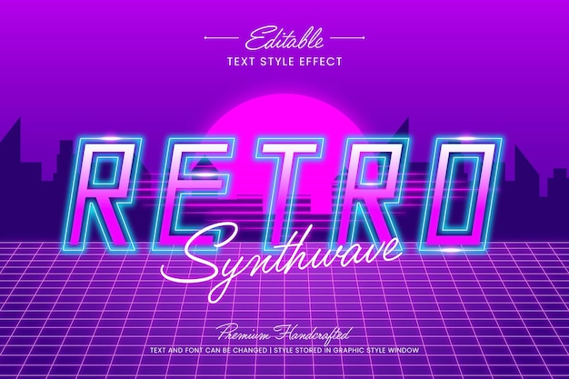 Style graphique vectoriel rétro disco Effet de texte vectoriel 3D modifiable
