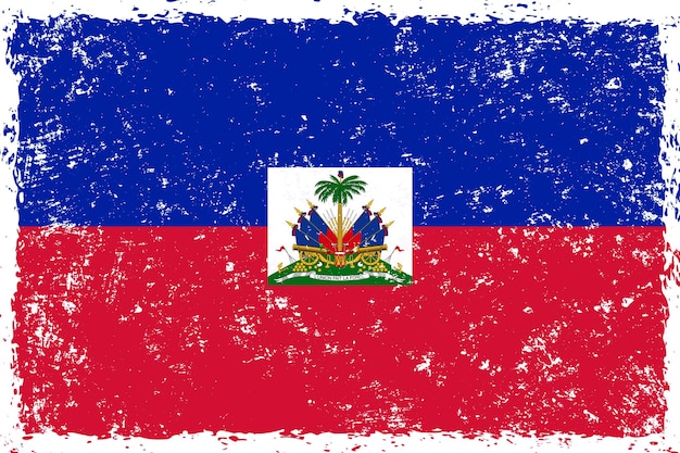 Style grunge de drapeau d'Haïti en détresse