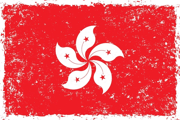 Style grunge de drapeau de Hong Kong en détresse
