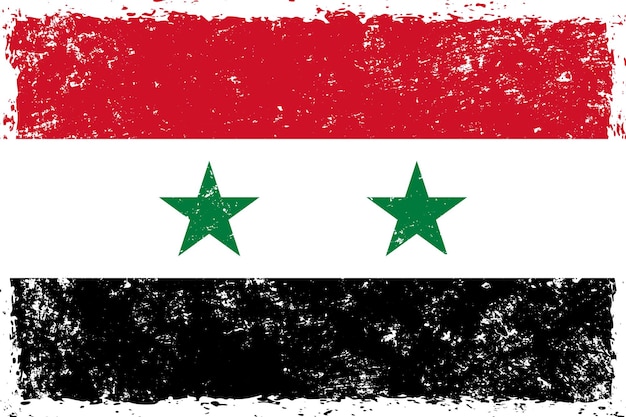 Style grunge du drapeau syrien en détresse