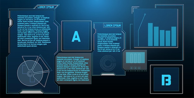 Style HUD dans l'illustration vectorielle de sécurité réseau Éléments d'infographie