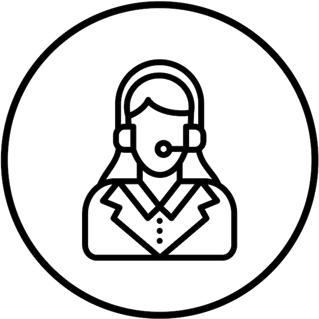 Style d'icône de l'agent de service de conception vectorielle