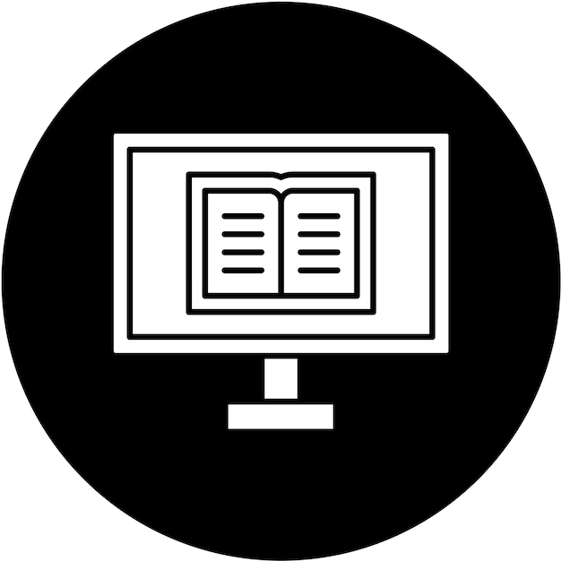 Le style d'icône d'apprentissage en ligne de conception vectorielle