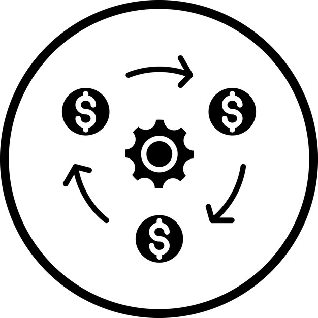 Style d'icône d'automatisation d'affaires de conception vectorielle