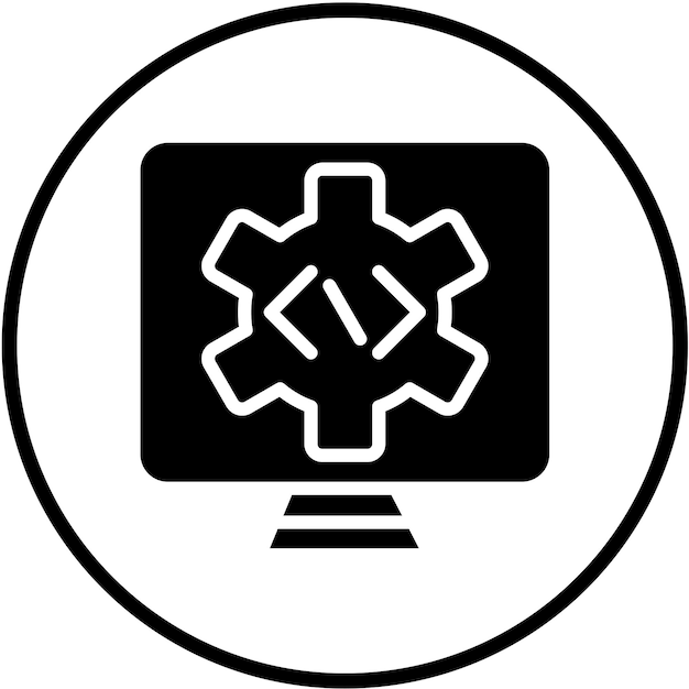 Le style d'icône d'automatisation programmable de conception vectorielle