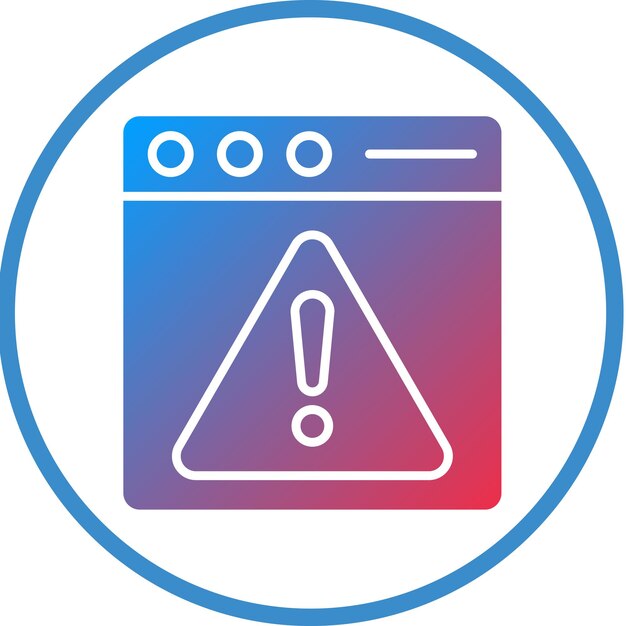 Le style de l'icône d'avertissement Web de conception vectorielle