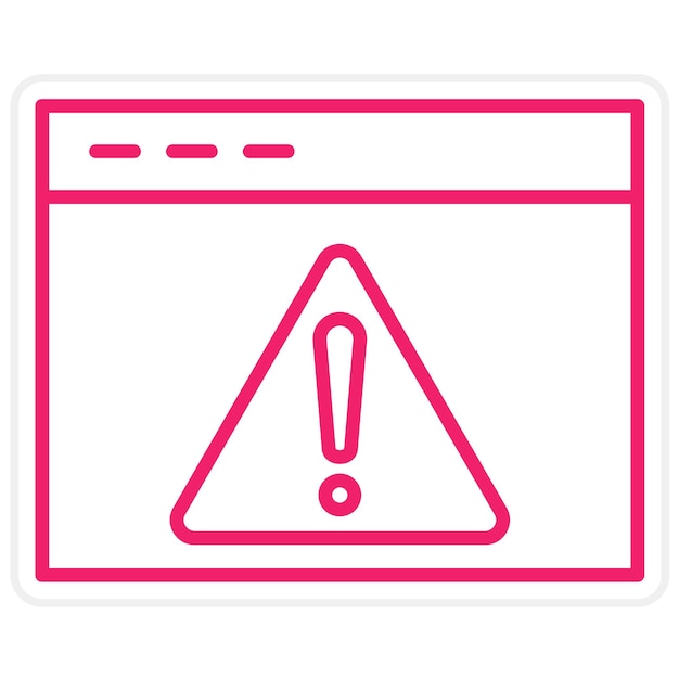 Le style de l'icône d'avertissement Web de conception vectorielle