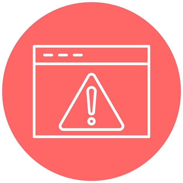 Le style de l'icône d'avertissement Web de conception vectorielle
