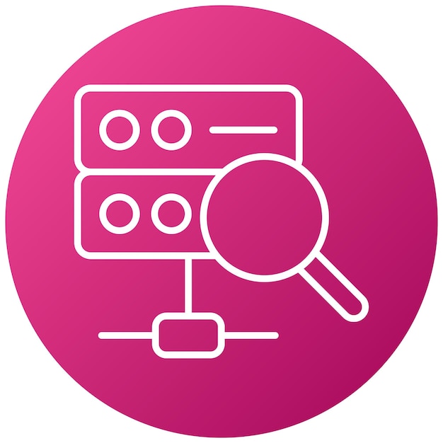 Style d'icône de la base de données de recherche de conception vectorielle