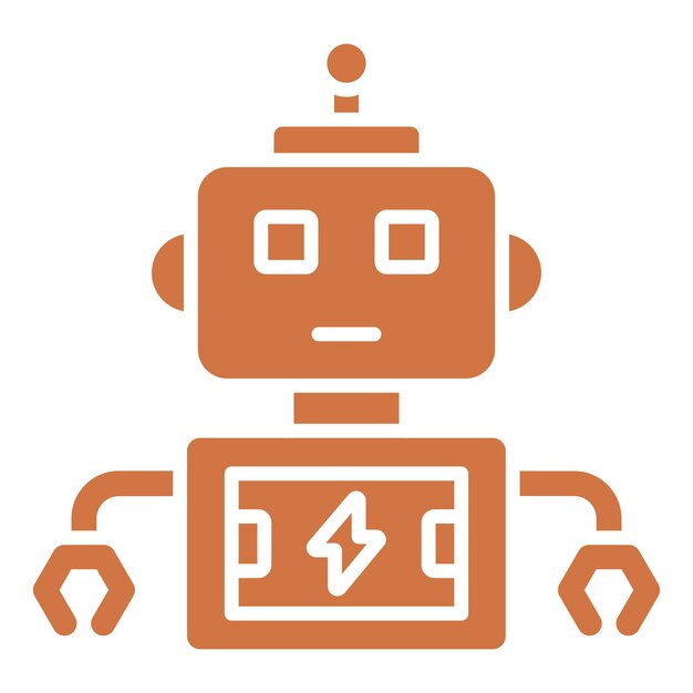 Le style de l'icône de la batterie du robot de conception vectorielle