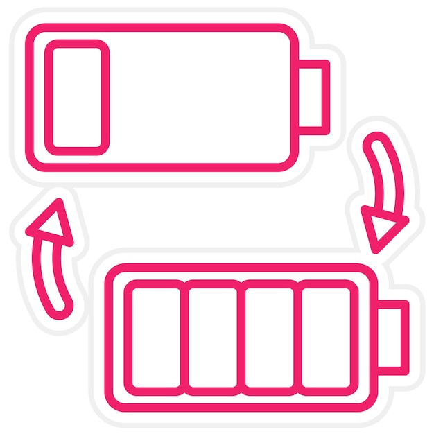 Vecteur le style d'icône des batteries échangeables de conception vectorielle