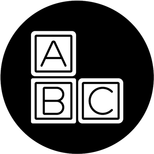 Vecteur le style d'icône de blocs abc