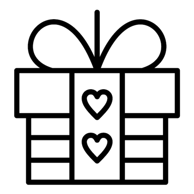 Style de l'icône de la boîte à cadeaux de conception vectorielle