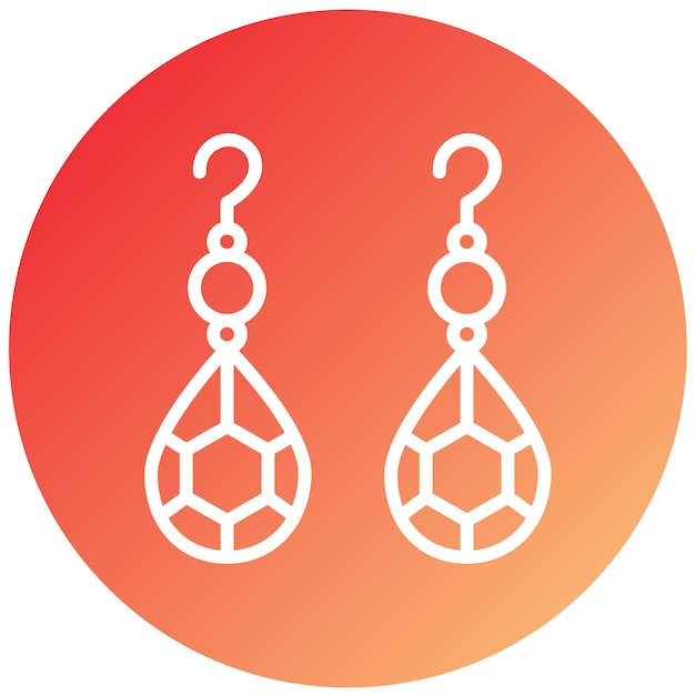 Le style d'icône des boucles d'oreilles de conception vectorielle