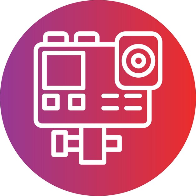 Le style de l'icône de la caméra d'action de conception vectorielle