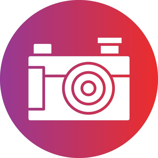 Le style de l'icône de la caméra compacte de conception vectorielle