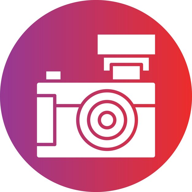 Le style de l'icône de la caméra flash de conception vectorielle