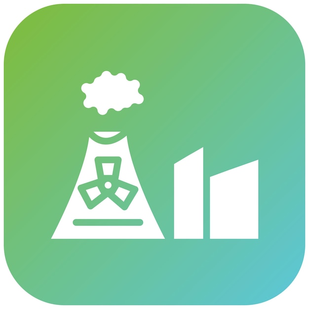 Vecteur style d'icône de la centrale nucléaire de conception vectorielle