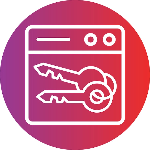 Le style de l'icône de la clé Web de conception vectorielle