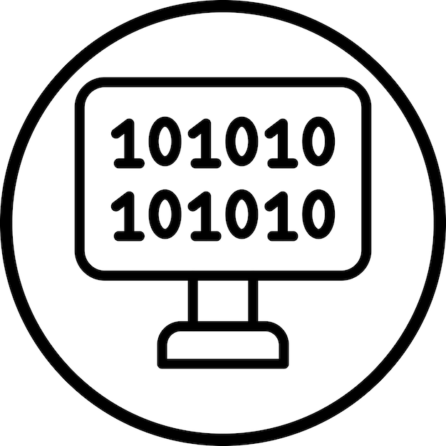Style d'icône de code binaire de conception vectorielle