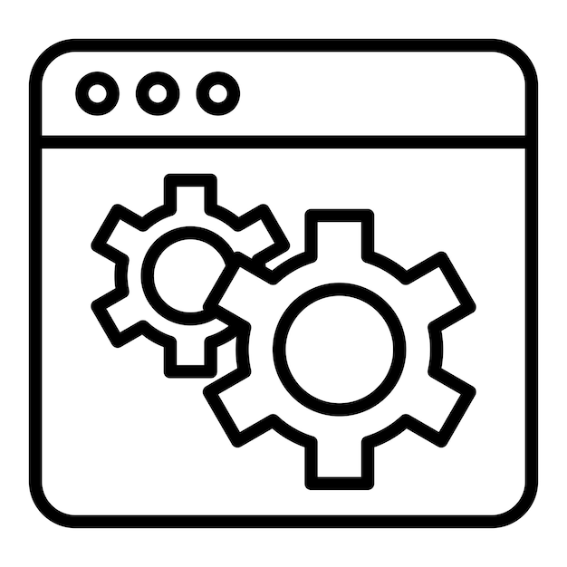 Style d'icône de configuration du site Web de conception vectorielle